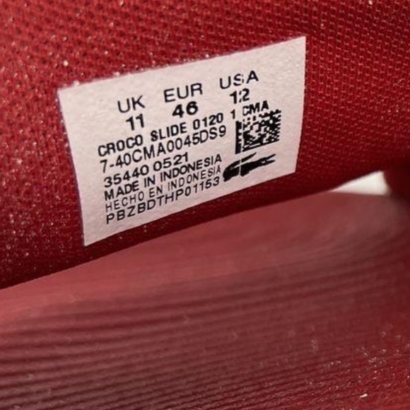 LACOSTE Red Sandals/Flip Flops Men- Size 12 main image 6